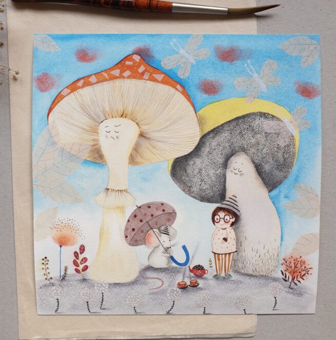 Umetniška grafika ''Gobe'' 20x20 - Image 2