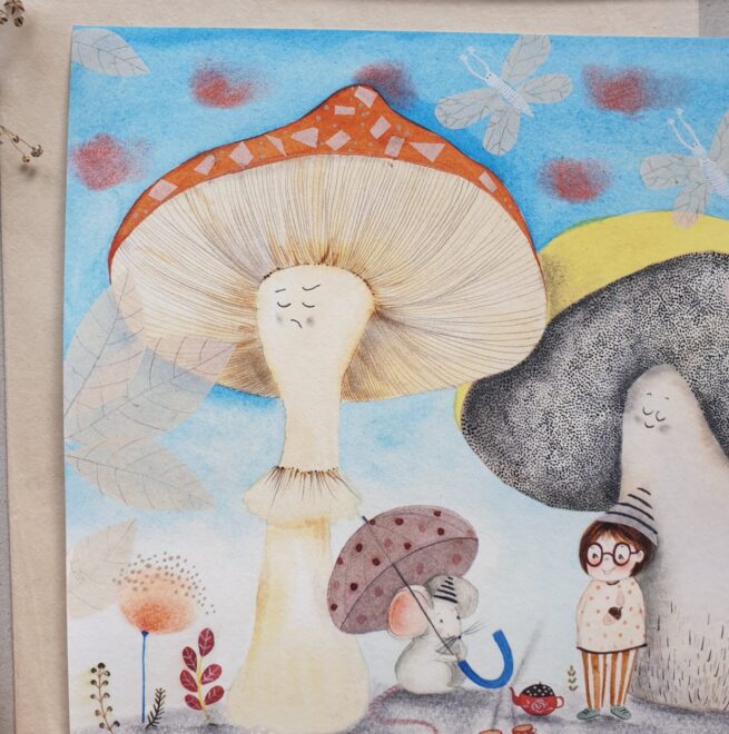 Umetniška grafika ''Gobe'' 20x20 - Image 3