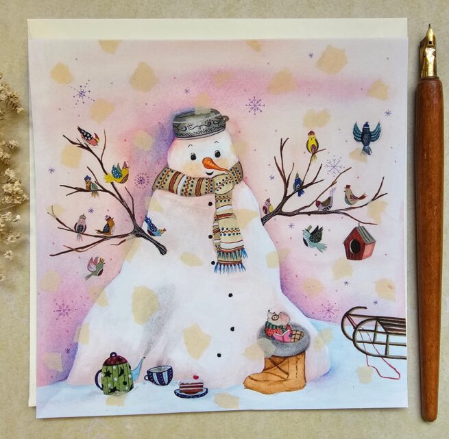 Greeting Card ”Happy Snowman”