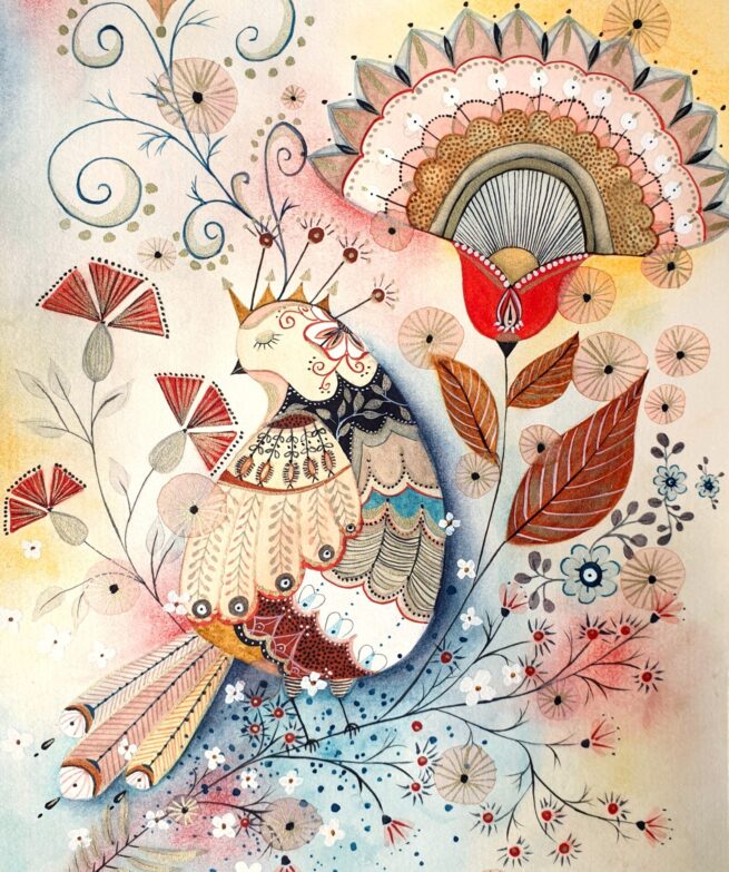 Art Print ''Boho Bird'' A4 - Image 2