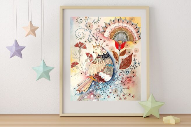 Art Print ''Boho Bird'' A4